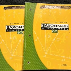 Saxon Math 6/5 Homeschool Tests & Worksheets Book & Solutions Manual